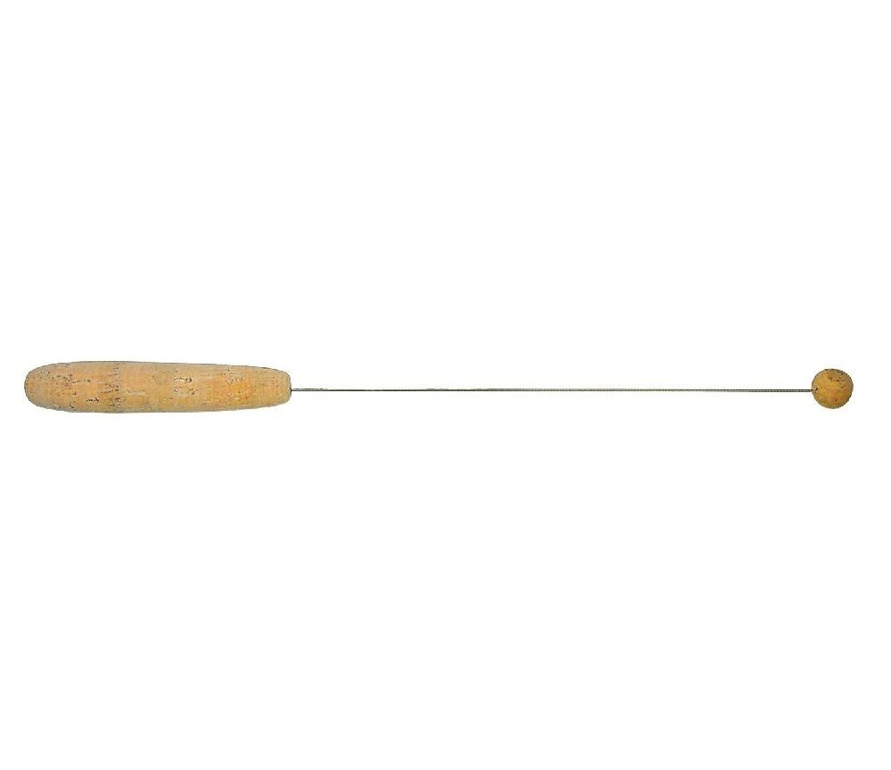 Einhandrute "Engelsfeder" mit Korkgriff vergoldet 42cm