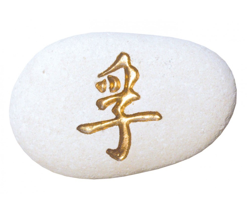 Flußstein "Wahrheit" weiß/gold 7cm