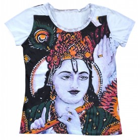 Damen T-Shirt "Krishna" 100% Baumwolle Größe M