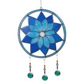 Suncatcher "Lotus Chakra" Resin blau 15x35cm