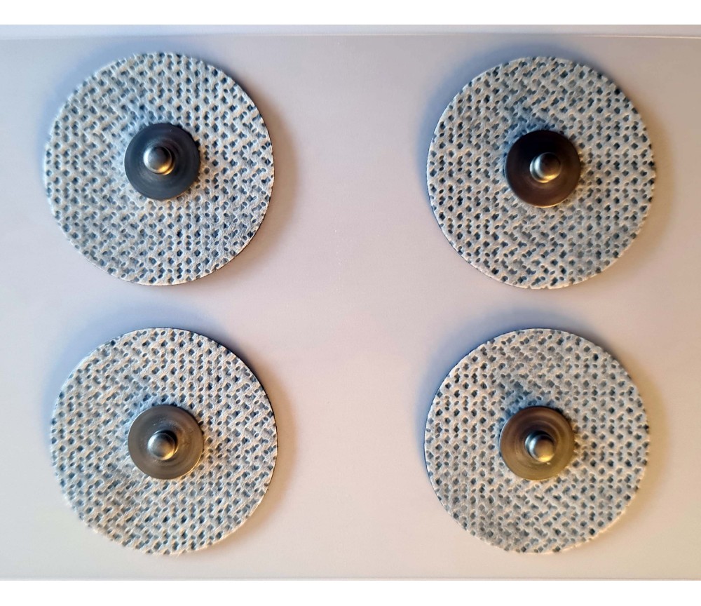 Klebe - Elektroden 4 er Pack (wie Original) rund - für Healy Gerät, TimeWaver, Elektro- & Tens- Stimulationsgeräte