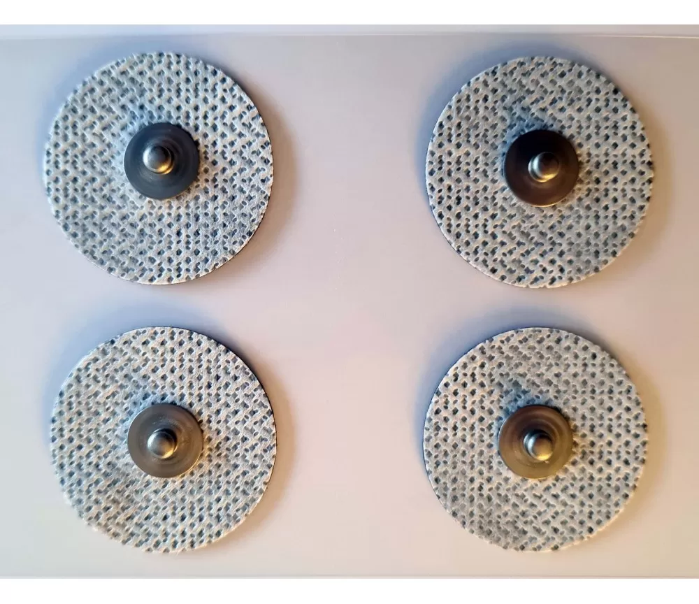 Klebe - Elektroden 4 er Pack (wie Original) rund - für Healy Gerät, TimeWaver, Elektro- & Tens- Stimulationsgeräte