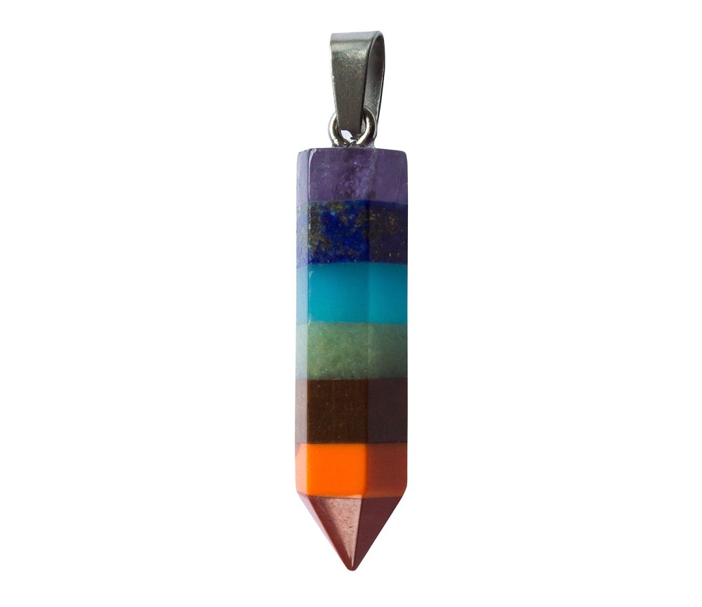 Anhänger Chakra Rainbow Multistone Spitze 0,8x3,5cm
