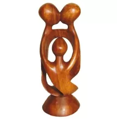 Familienfigur "family 3" Holz braun 20cm