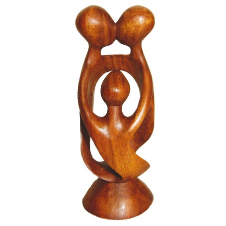 Familienfigur "family 3" Holz braun 20cm