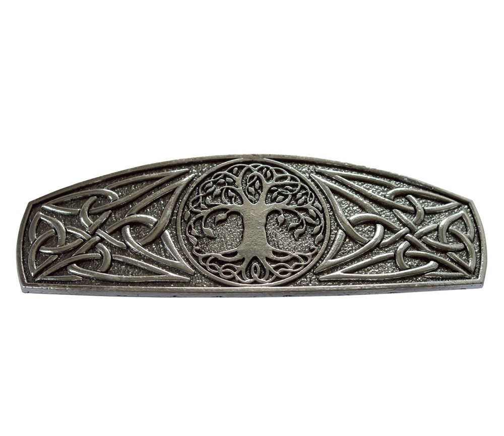 Haarspange "Baum des Lebens" Zink-Legierung silberfarben, 8x3cm