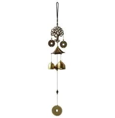 Klangspiel "Lebensbaum mit Pagode und Glücksmünze" Metal, Kunststoff 8x45cm