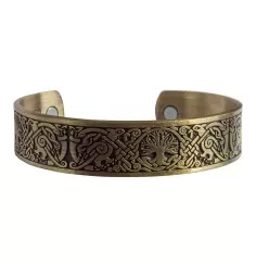 Magnet-Armband "Baum des Lebens" Zink-Legierung antik-goldfarben, Ø6x5cm