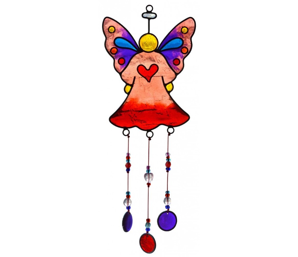 Suncatcher "Engel" Fiberglas bunt 30cm