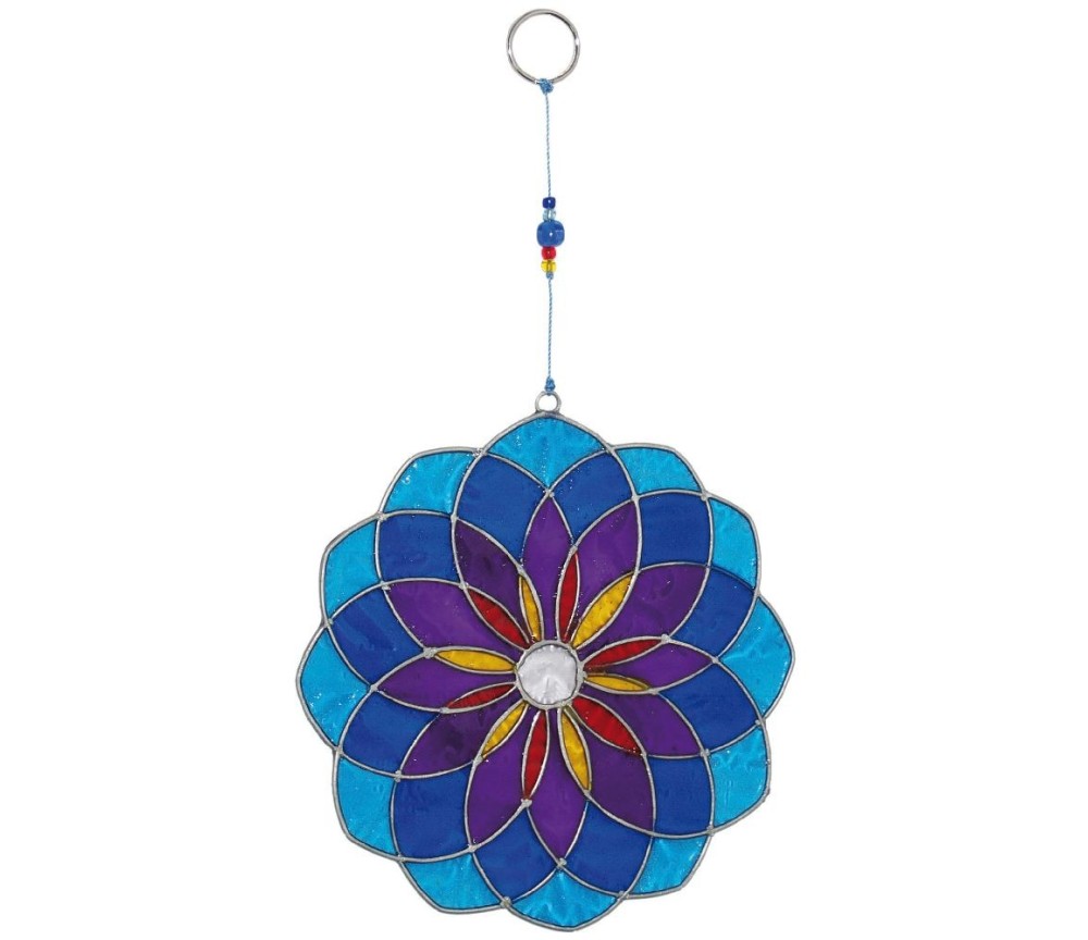 Suncatcher "Mandala" Fiberglas blau 25cm