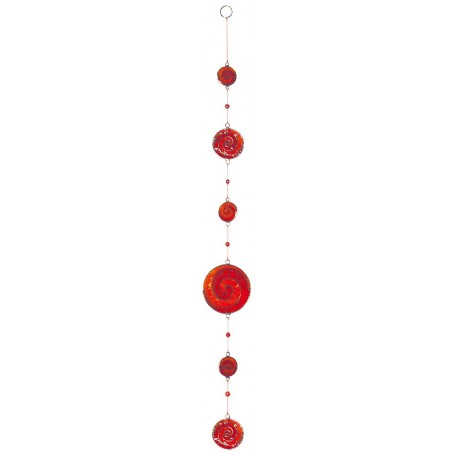 Suncatcher "Spiral" Fiberglas rot-orange 72cm