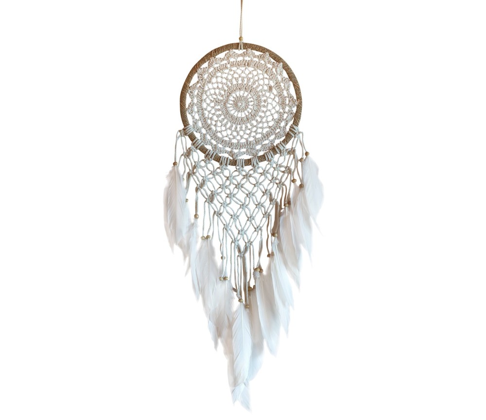 Traumfänger "Nature" Sisal 22cm mit gewebtem Netz, 22x75cm