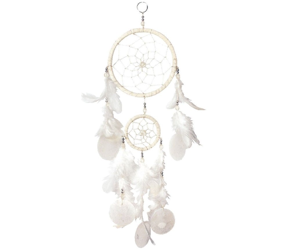 Traumfänger Mobile  mit 2TF und 5 Capiz Muschel 40cm