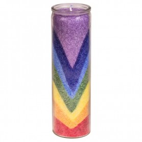Kerze - Duftkerze - Chakra / Regenbogental - im Glas - 21 x 6,5 cm