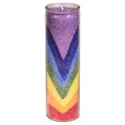 Kerze - Duftkerze im Glas - Chakra / Regenbogental / Spitzen - Bunt - Palmkernwachs - ca. 100 Std.