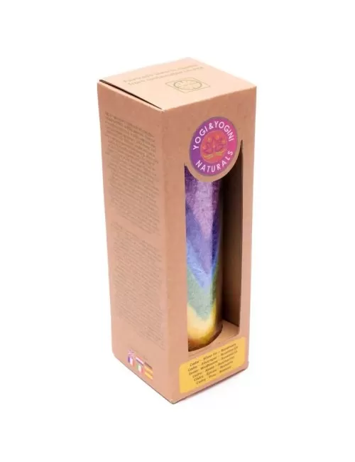 Kerze - Duftkerze im Glas - Chakra / Regenbogental / Spitzen - Bunt - Palmkernwachs - ca. 100 Std.