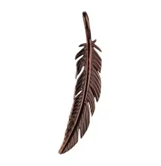 Anhänger - Feder aus Stahl - mocca ca. 5,5 cm