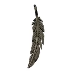Anhänger - Feder aus Stahl - schwarz ca. 5,5 cm