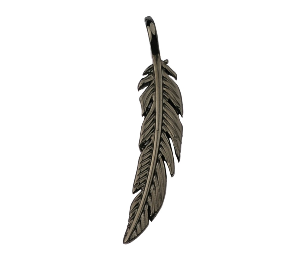 Anhänger - Feder aus Stahl - schwarz ca. 5,5 cm