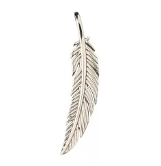 Anhänger - Feder aus Stahl - silber ca. 5,5 cm