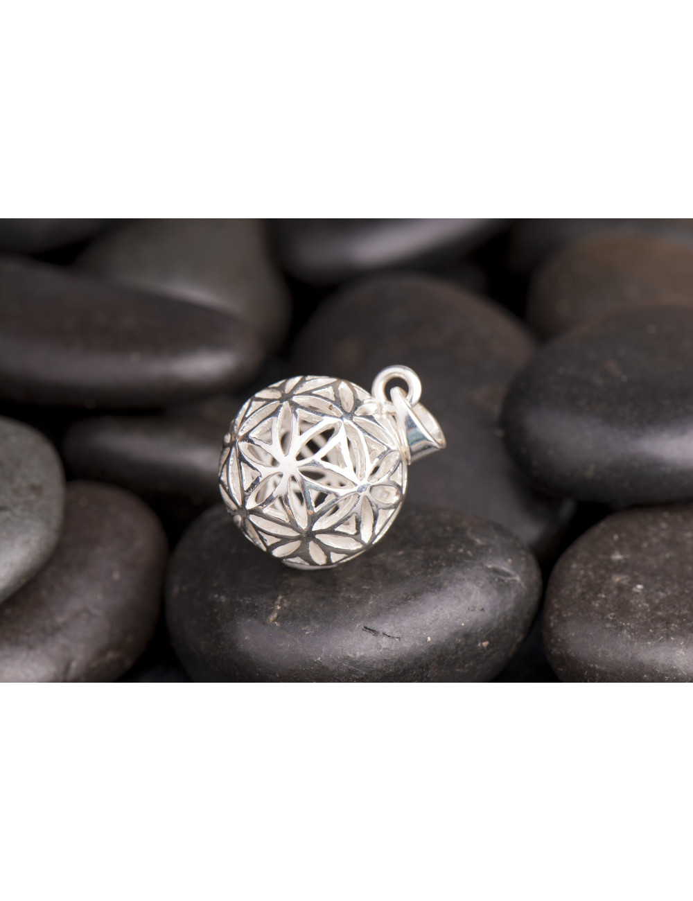 Anhänger - Kugel - Blume des Lebens- 925Sterling Silber,ca. 1,7cm