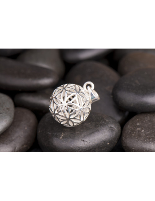 Anhänger - Kugel - Blume des Lebens- 925Sterling Silber,ca. 1,7cm