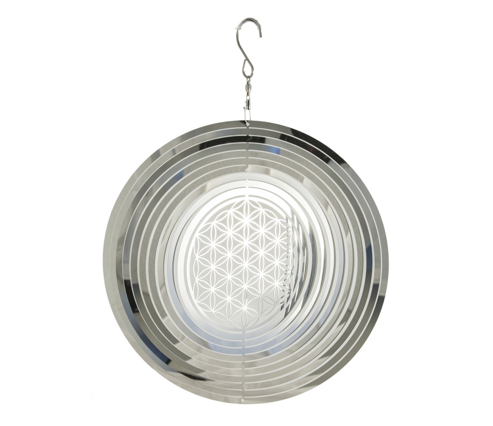 Hängende Dekoration - Edelstahl Mobile - Blume des Lebens-  25 cm