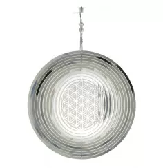 Hängende Dekoration - Edelstahl Mobile - Blume des Lebens- 15 cm