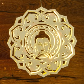 Holz Lichtobjekt "Buddha"