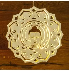 Holz Lichtobjekt - Buddha - 30 cm