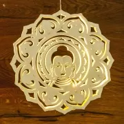 Holz Lichtobjekt - Buddha - 30 cm