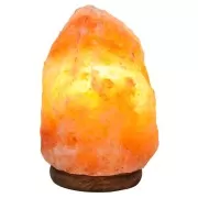 Lampe - Salzkristall - mit Holzsockel (2-3 kg)