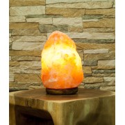 Lampe - Salzkristall - mit Holzsockel (2-3 kg)