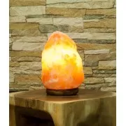 Lampe - Salzkristall - mit Holzsockel (2-3 kg)