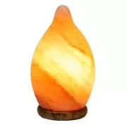 Lampe - Salzkristall - Tropfen- mit Holzsockel ca. 20 cm