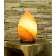 Lampe - Salzkristall - Tropfen- mit Holzsockel ca. 20 cm