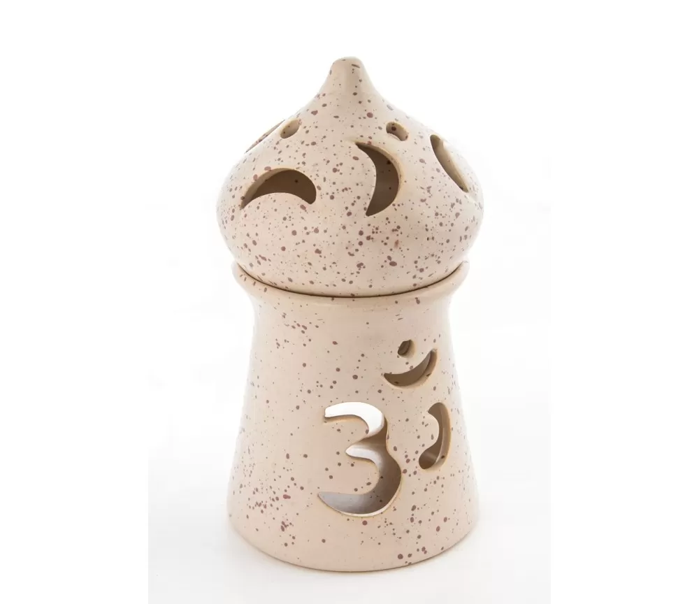 Räucherstövchen - Om- aus Ton mit Duftschale & Räuchersieb ca. 16x9 cm