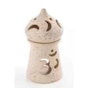 Räucherstövchen - Om- aus Ton mit Duftschale & Räuchersieb ca. 16x9 cm