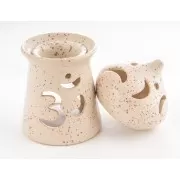 Räucherstövchen - Om- aus Ton mit Duftschale & Räuchersieb ca. 16x9 cm