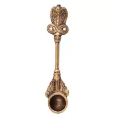 Dhoop-Löffel aus Kupfer mit Schlange - 16 cm lang