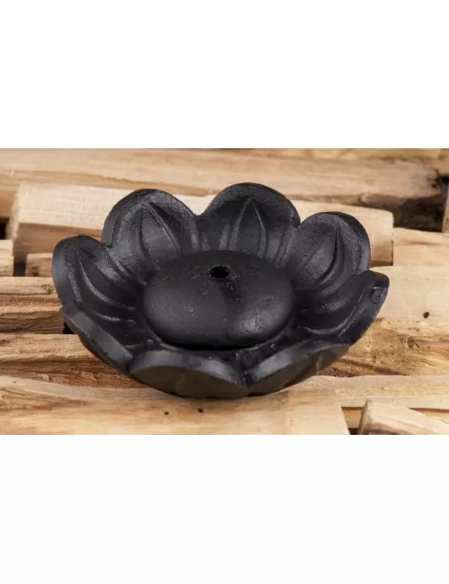 Räucherstäbchenhalter - Lotus - aus Ton Schwarz