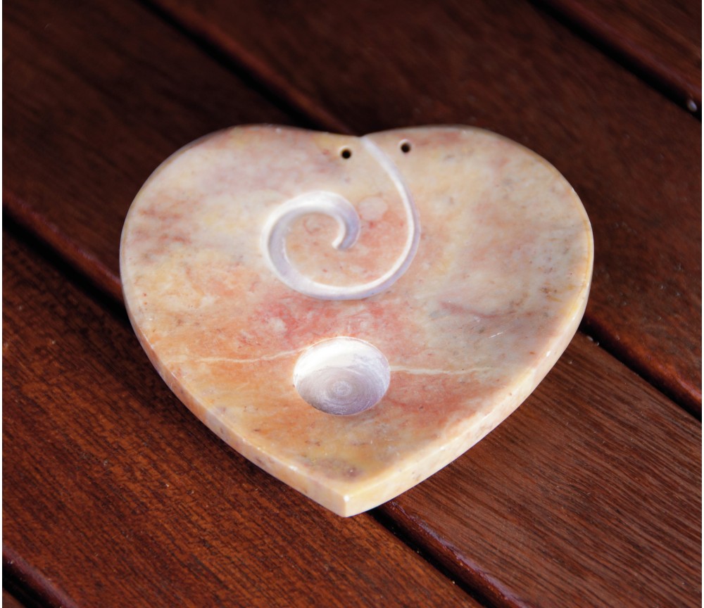Räucherstäbchen - und Räucherkegel Halter - Herz aus Speckstein