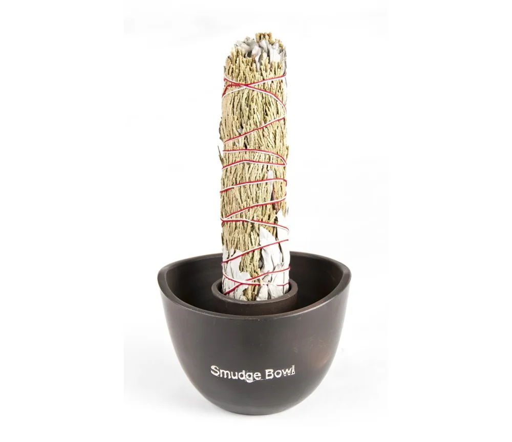 Smudge Bowl Ständer aus Ton, in schwarz ca. 13 cm