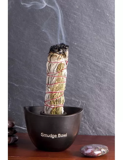 Smudge Bowl Ständer aus Ton, in schwarz ca. 13 cm