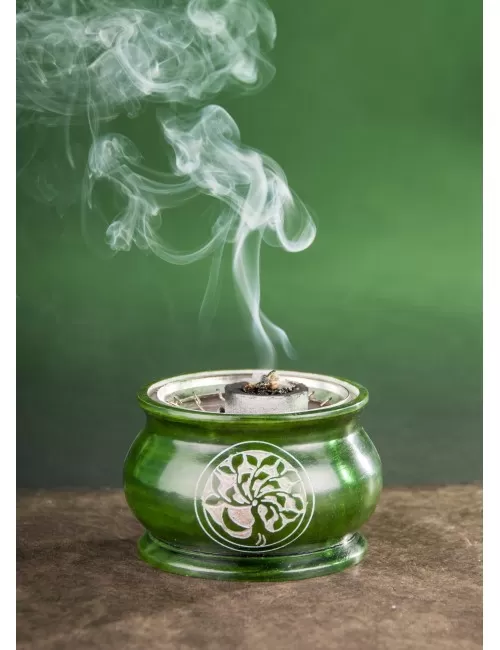 Räuchergefäß mit Netz - Yggdrasil grün