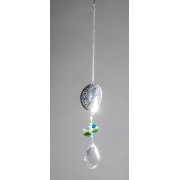 Hängende Dekoration - Suncatcher Yggdrasil - aus Edelstahl & Kristallen ca. 27 cm