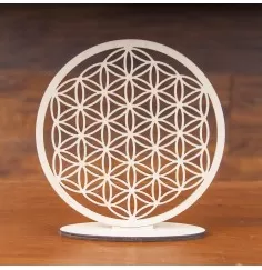 Blume des Lebens zum Stellen aus Holz - 18 cm