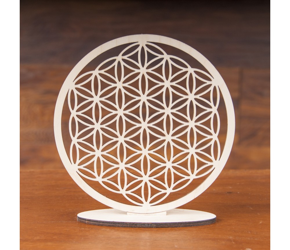 Blume des Lebens zum Stellen aus Holz  - 18 cm