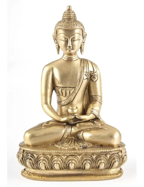 Statue - Buddha Amithaba, Messing, ca. 20 cm
