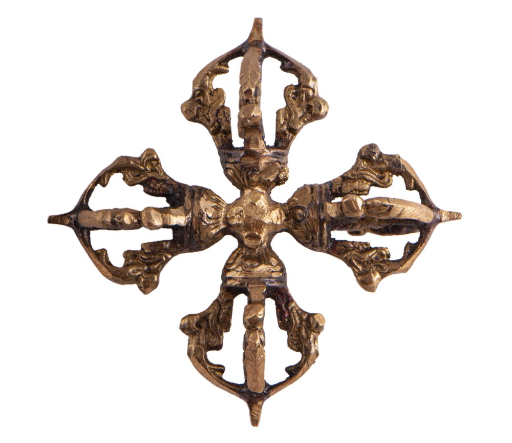 Doppel-Dorje Stab - Messing ca.9 cm